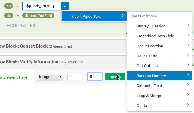 Entering a value for random number with piped text.